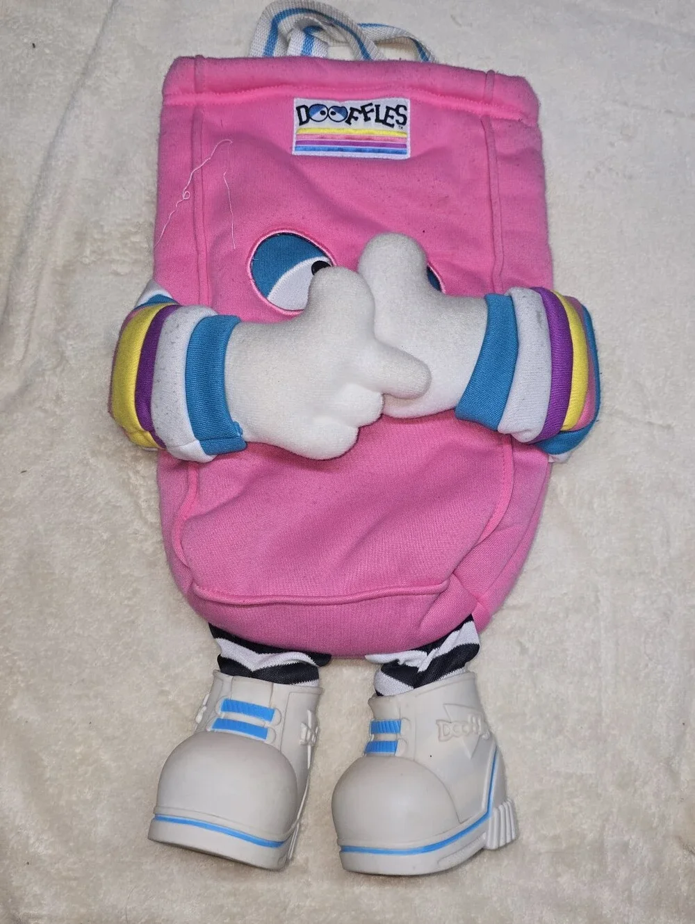 DOOFFLES Doofles Bag Plush Pink Tote Imagination Factory 1988 Novelty